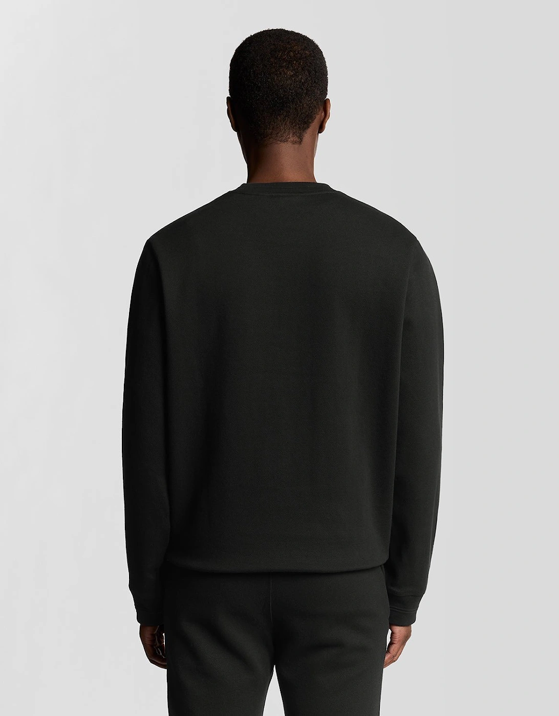 Diagonal Weave Crew Neck Sweatshirt