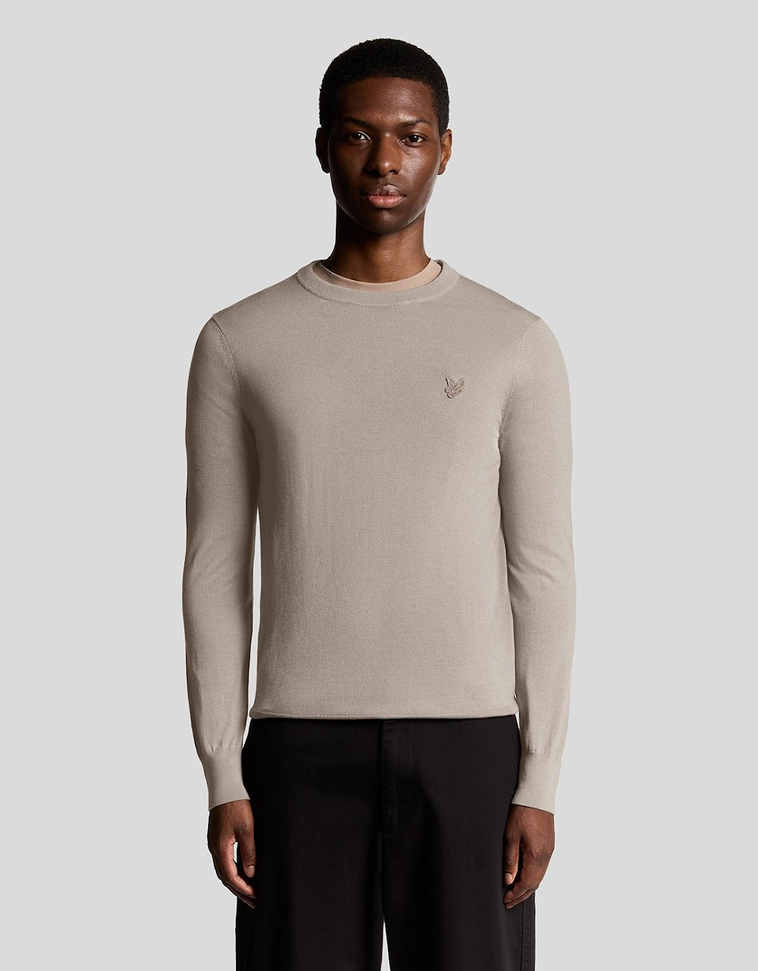 Lyle And Scott Men's Merino Wool Crew Neck Jumper - Brown - Size: 34