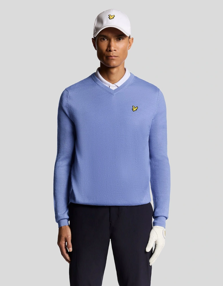 Golf Wool Blend V Neck Jumper