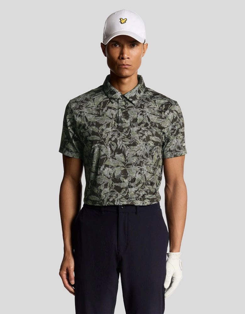 Golf Digital Floral Polo Shirt