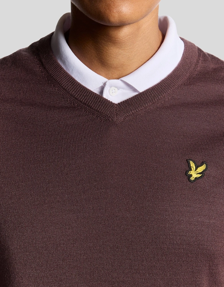 Golf Wool Blend V Neck Jumper