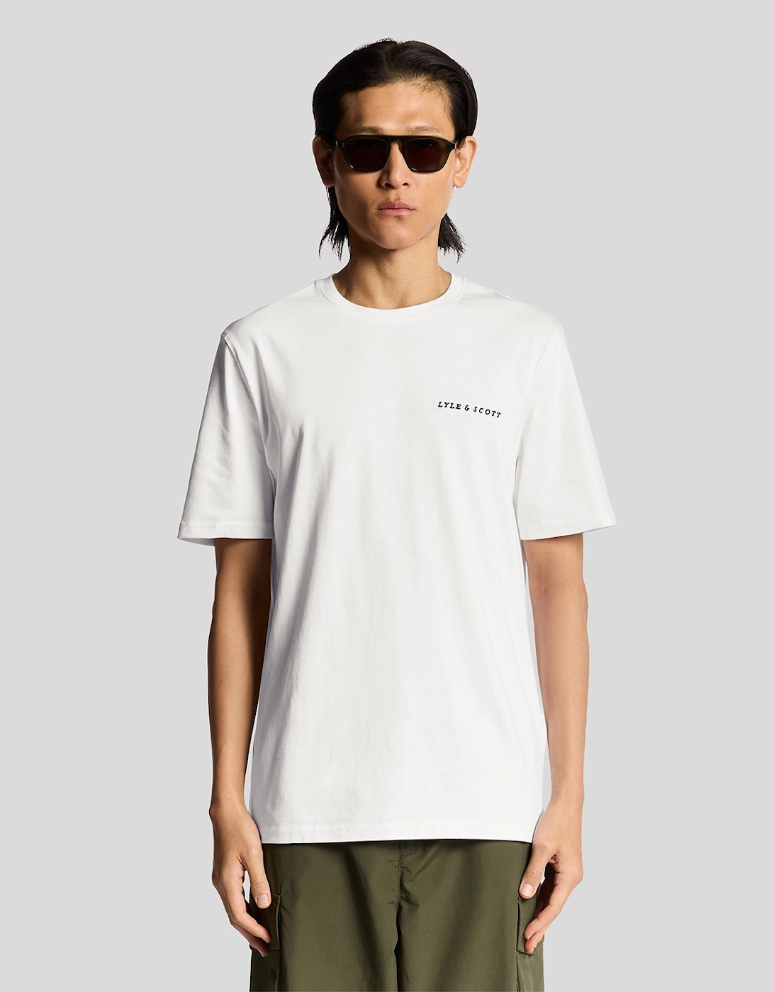 Lyle And Scott Men's White Script Logo Cotton Crew Neck T-Shirt - : 42 Xl