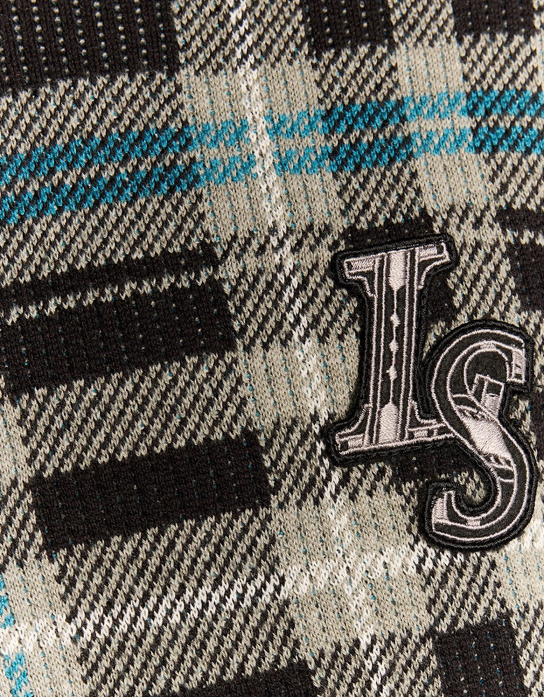 Ribbed Tartan Crew Neck Jumper