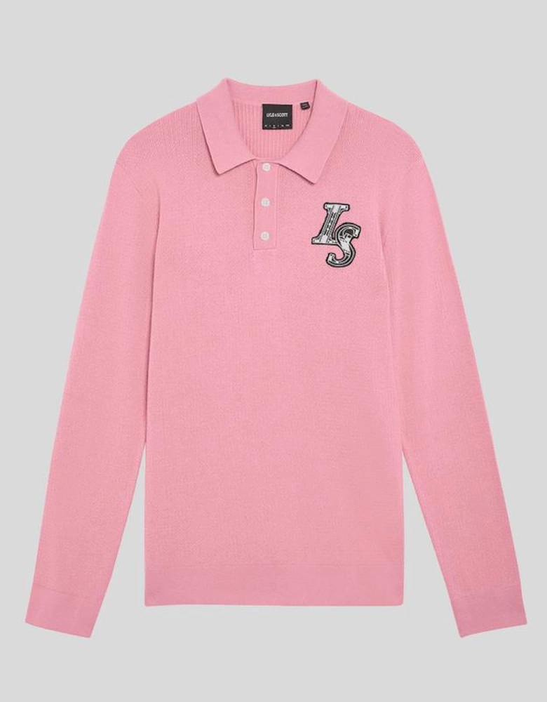 Long Sleeve Knitted Cotton Polo Shirt