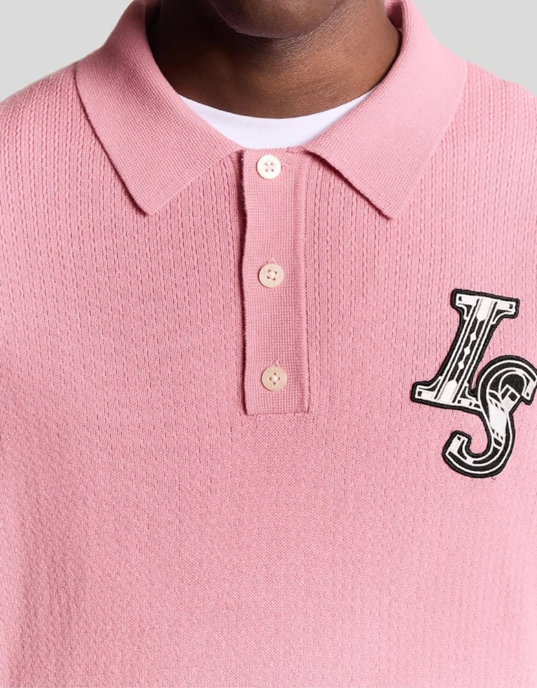 Long Sleeve Knitted Cotton Polo Shirt