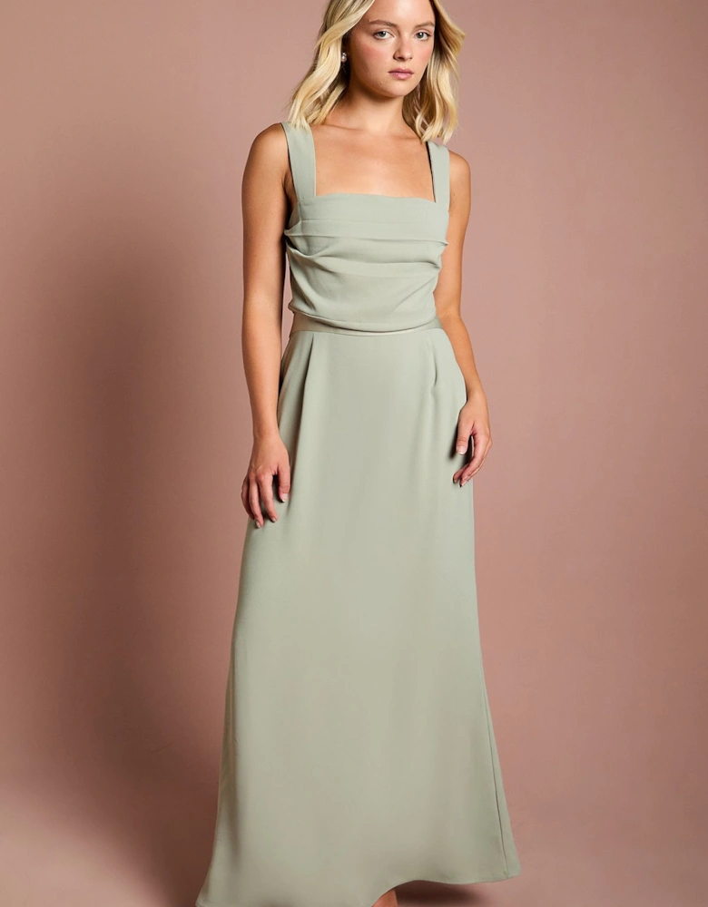 Teen Strappy Pleat Detail Bridesmaids Dress