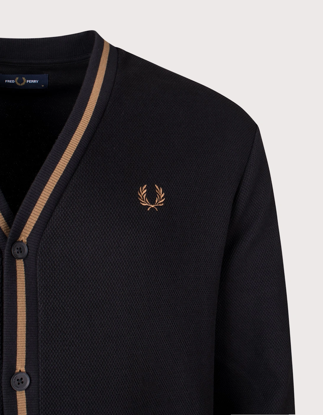 Tipped Pique Texture Cardigan