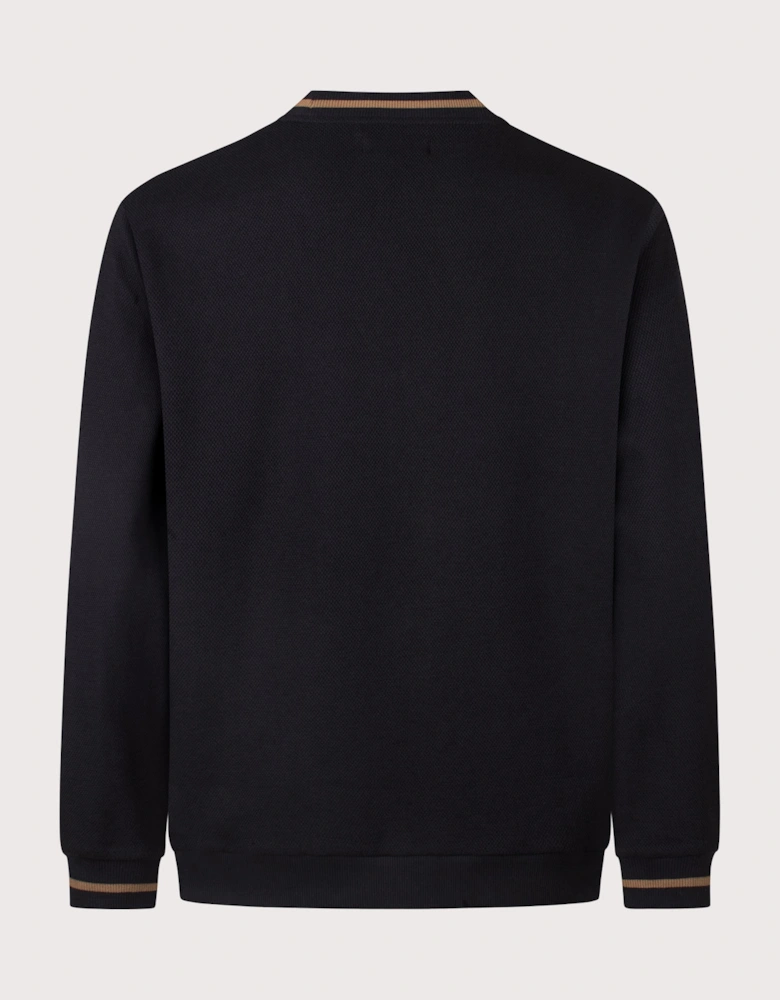 Tipped Pique Texture Cardigan