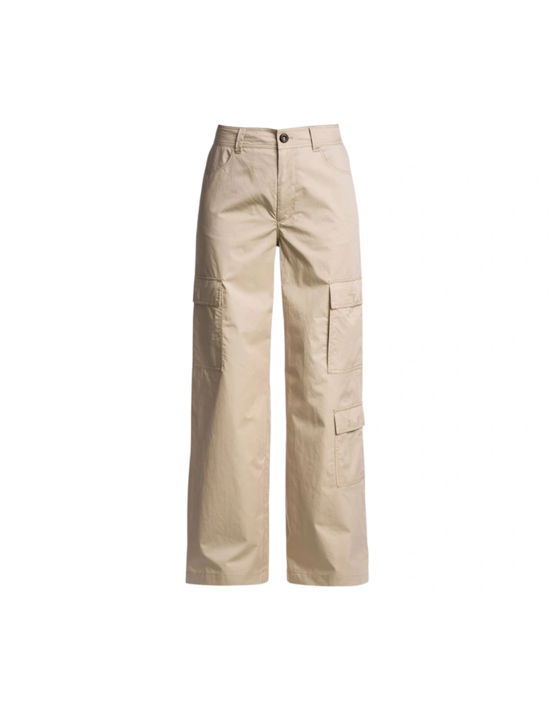 Sun Kissed Beige Wide Leg Cargo Trousers