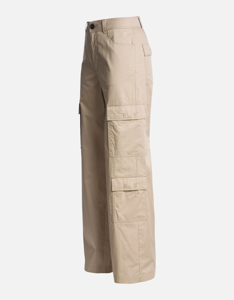 Sun Kissed Beige Wide Leg Cargo Trousers