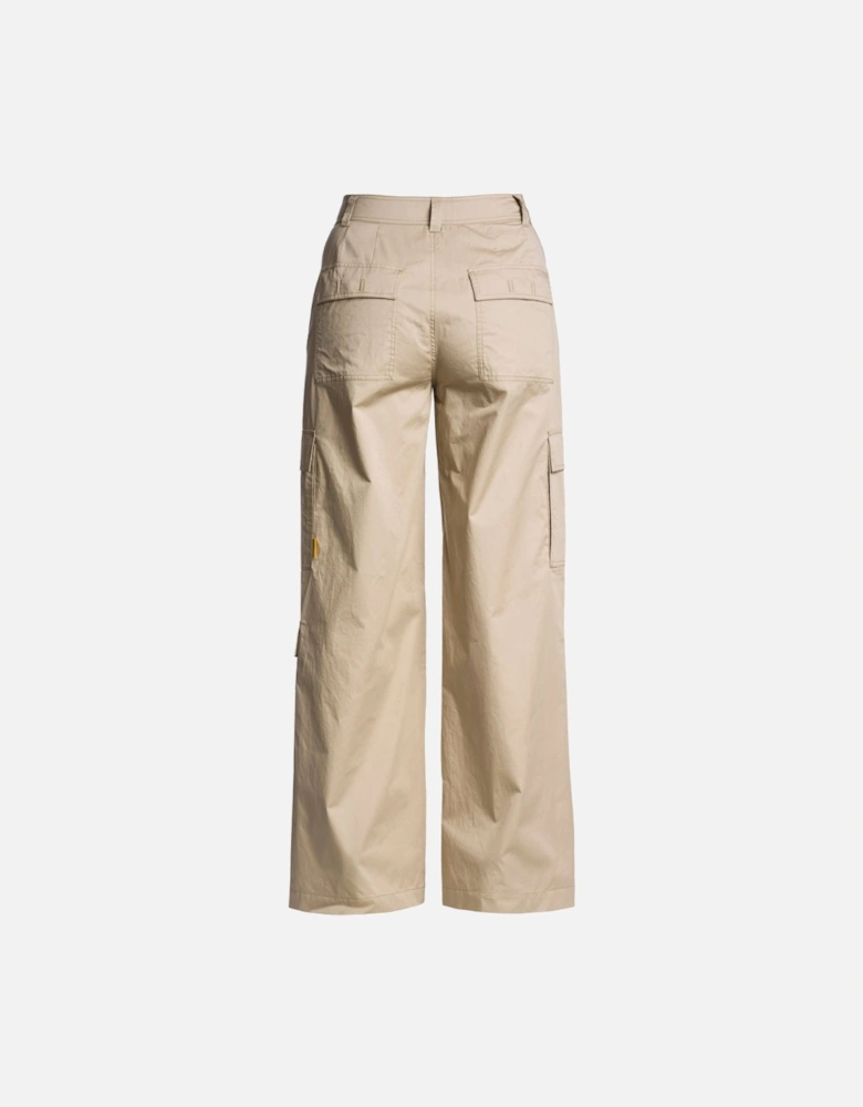 Sun Kissed Beige Wide Leg Cargo Trousers