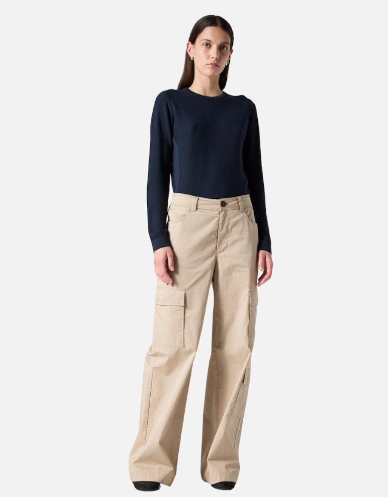 Sun Kissed Beige Wide Leg Cargo Trousers
