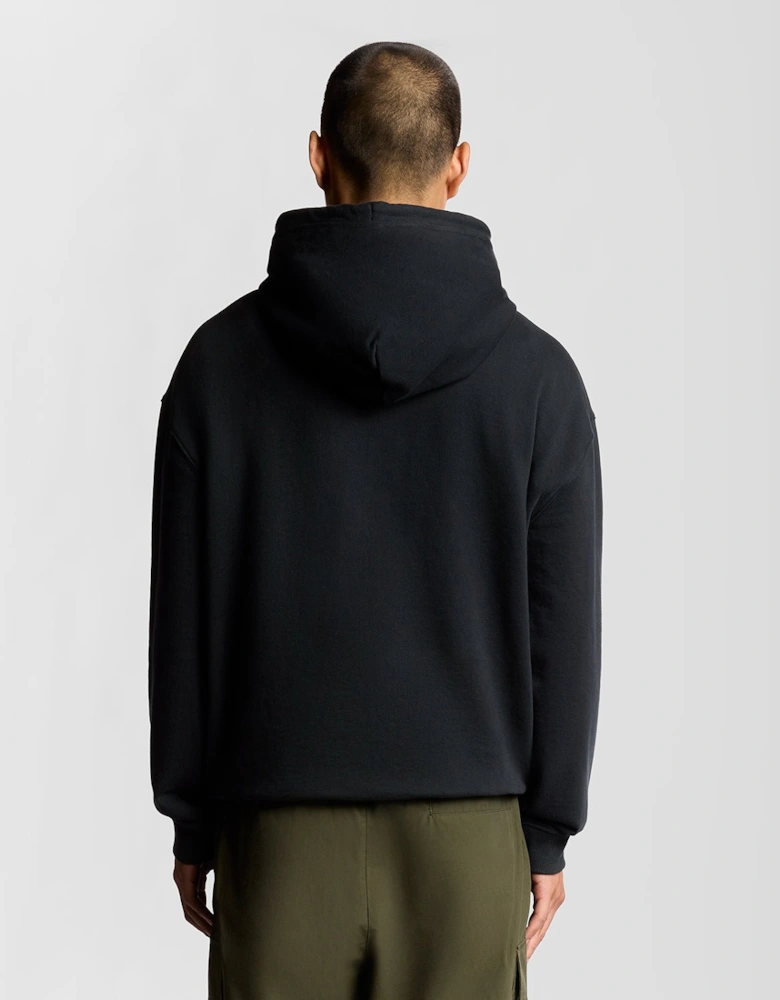 Script Brushback Fleece Hoodie