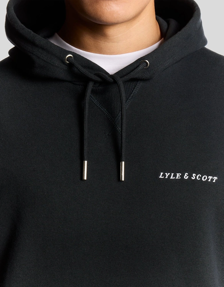 Script Brushback Fleece Hoodie