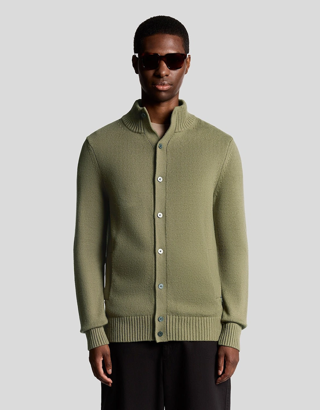 Lyle And Scott Men's Green Wool Blend Cardigan - : 42 Xl
