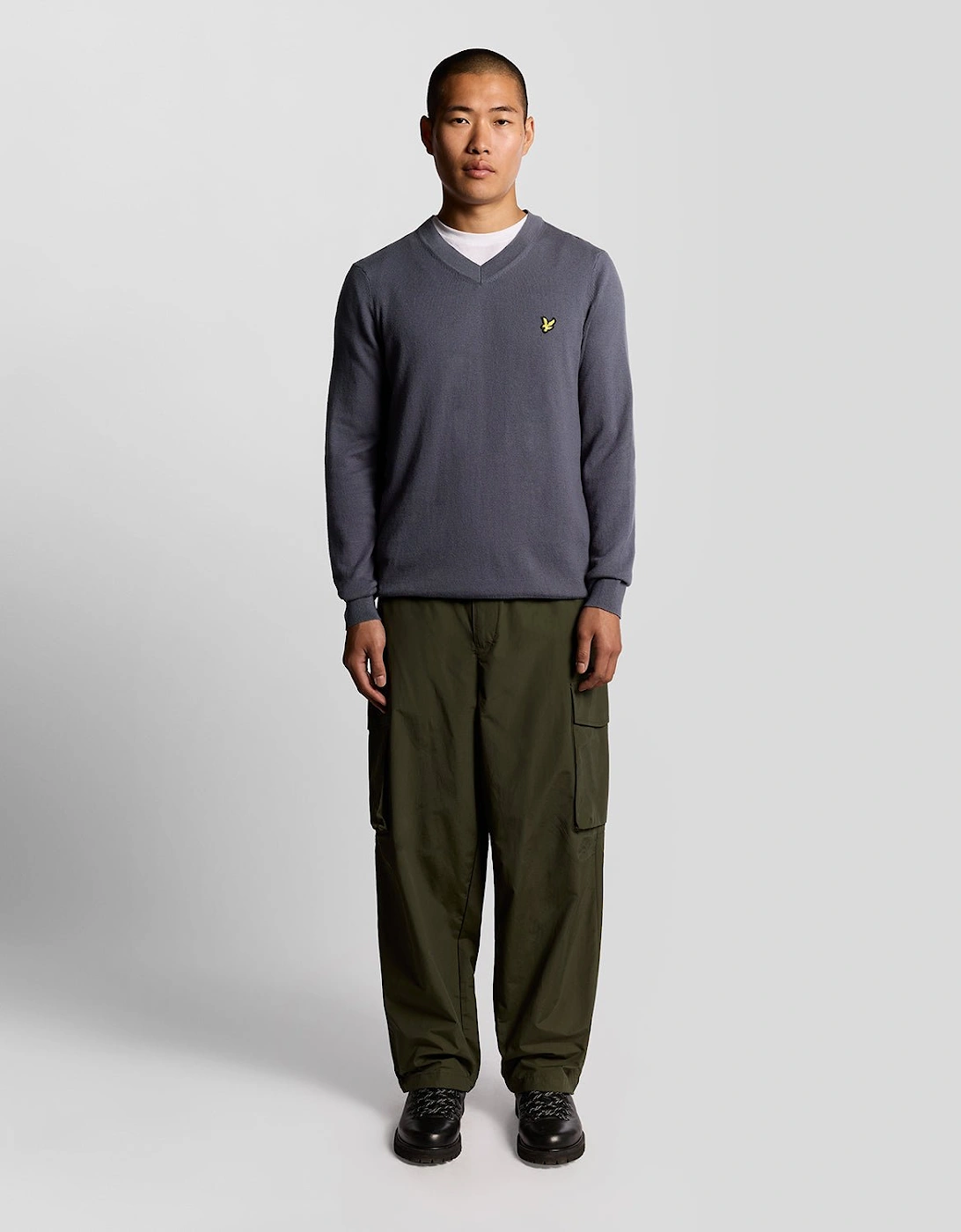 Cotton Merino V Neck Jumper