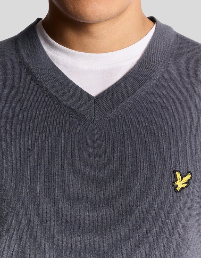 Cotton Merino V Neck Jumper
