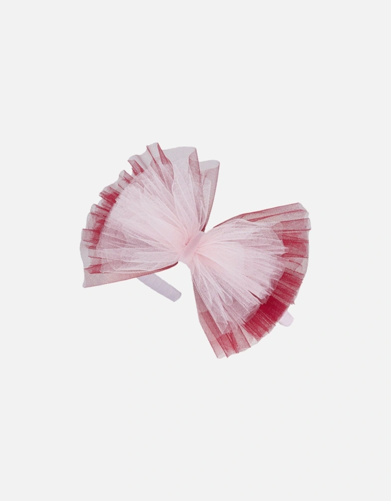 Girls Pink and Burgundy Tulle Headband