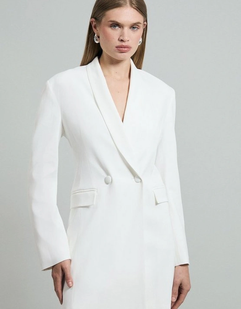 Polished Tailored Double Breasted cinch Detail Blazer Mini Dress