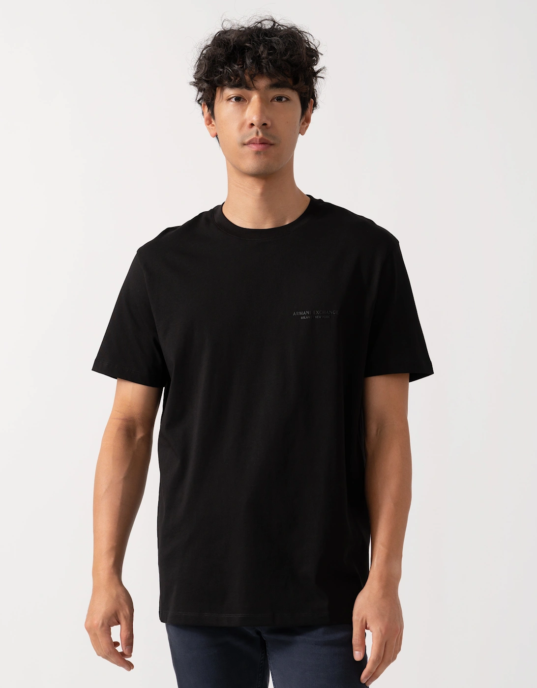 Armani Exchange Men's Black T-Shirt With Milano/New York Logo - Uc001  42 Xl