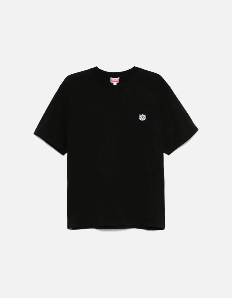 Happy Embroidered Classic T-Shirt Black