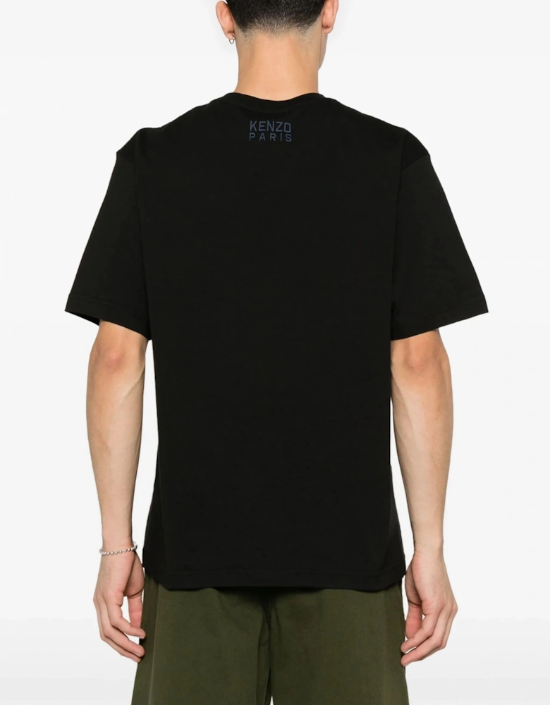 Happy Embroidered Classic T-Shirt Black