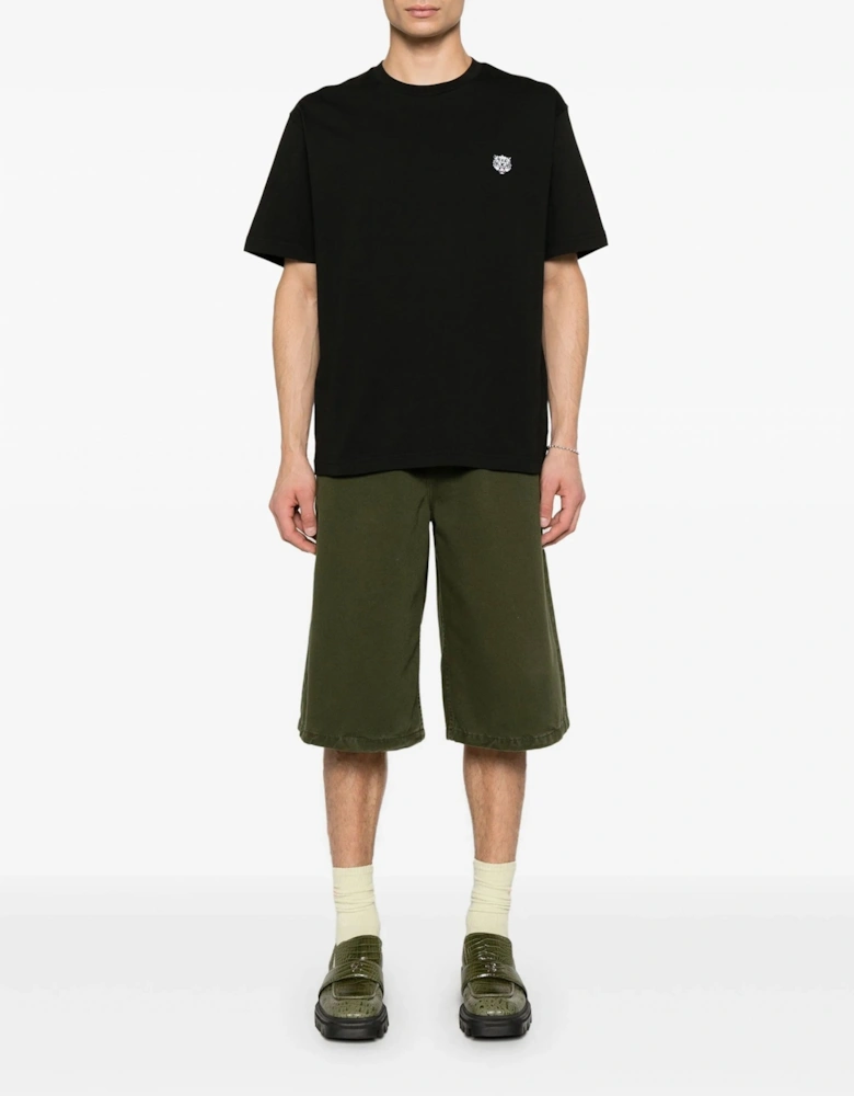 Happy Embroidered Classic T-Shirt Black