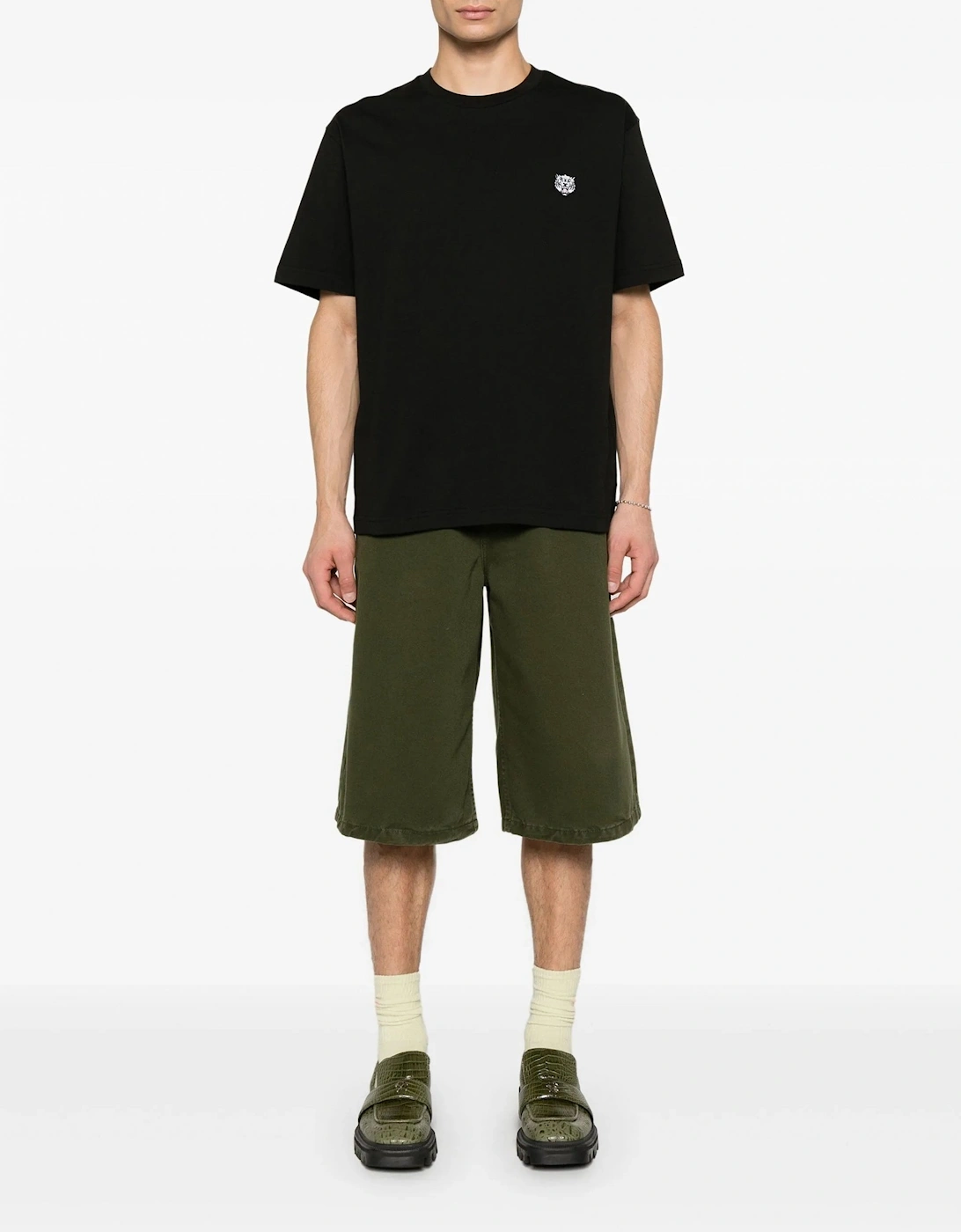Happy Embroidered Classic T-Shirt Black