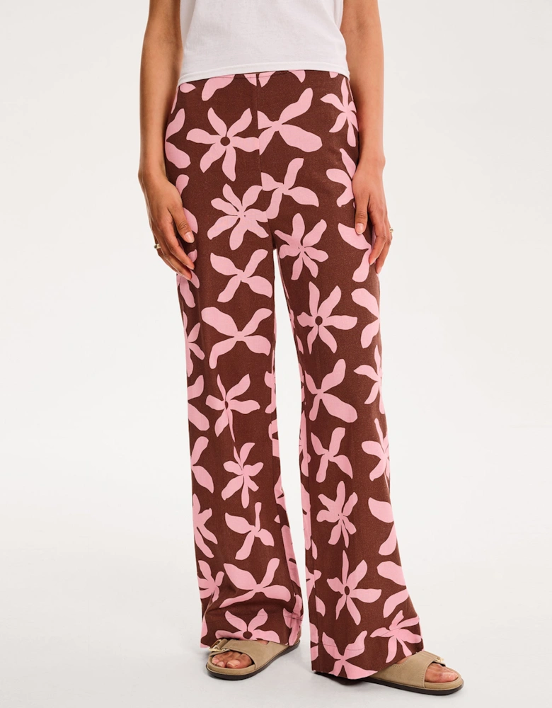 Tommy Trouser in Pink and Chocolate Floral Print