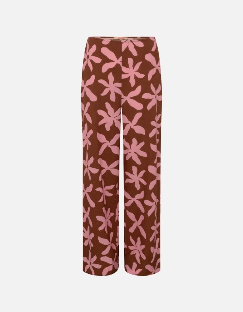 Tommy Trouser in Pink and Chocolate Floral Print