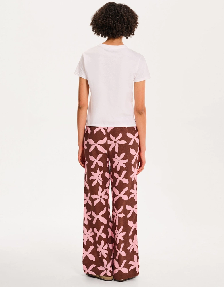 Tommy Trouser in Pink and Chocolate Floral Print