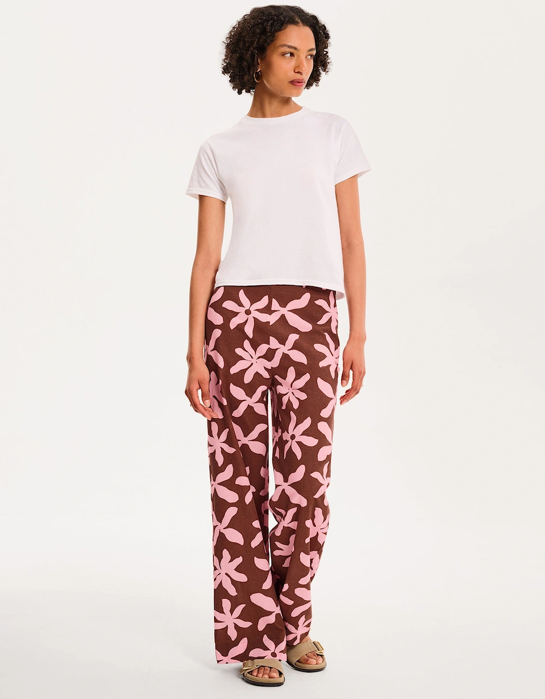 Tommy Trouser in Pink and Chocolate Floral Print