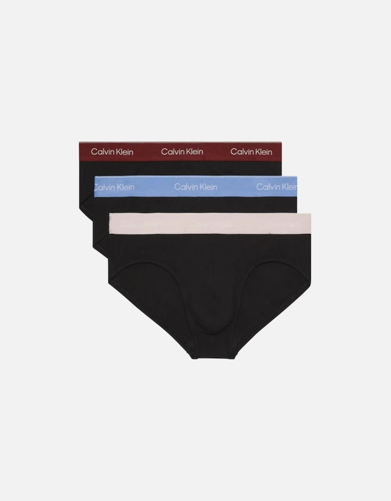 3-Pack Icon Cotton Stretch Hip Briefs, Black Bodies with Fall Berry, Frozen Fjords and Pale Pink