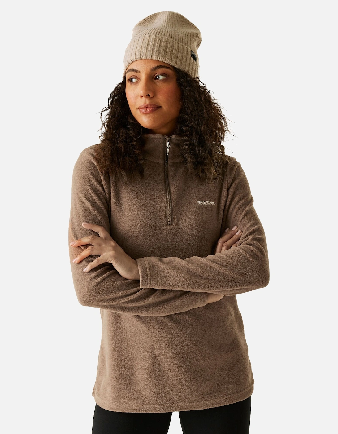 Regatta Women's Brown Great Outdoors / Sweetheart 1/4 Zip Fleece Top - Size 20 UK