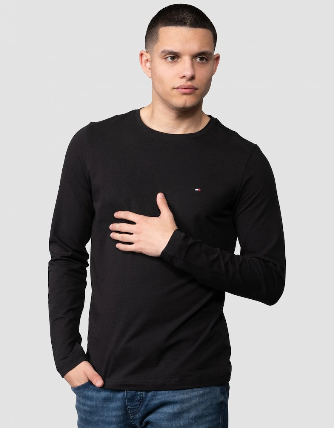 Stretch Slim Fit Mens Long Sleeve T-Shirt