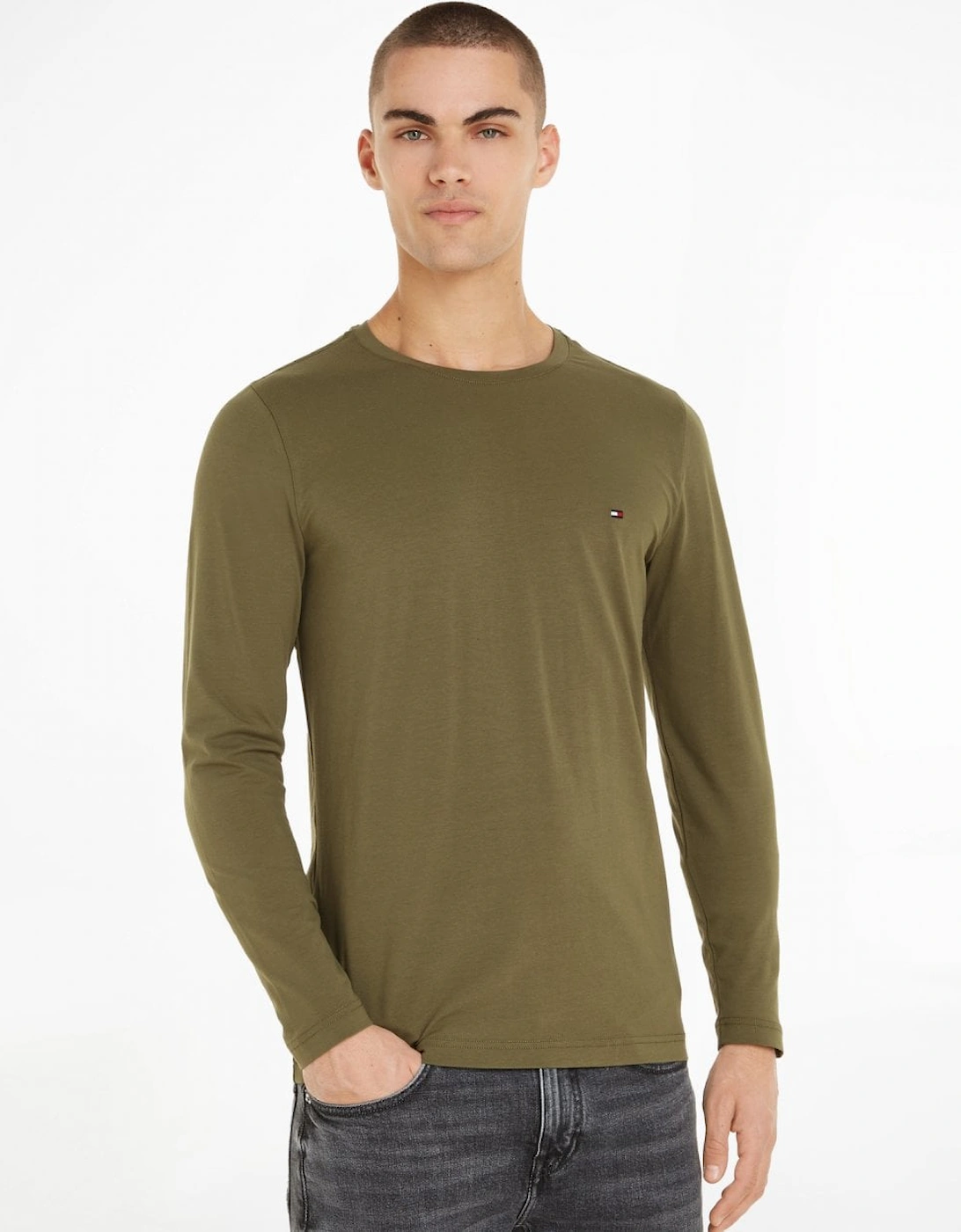Stretch Slim Fit Mens Long Sleeve T-Shirt