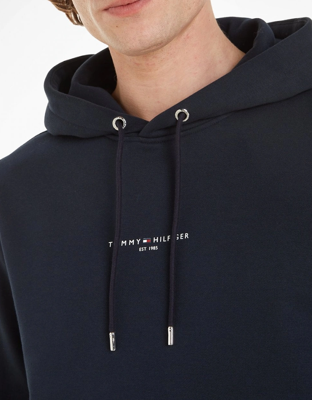 Tommy Logo Tipped Mens Hoodie