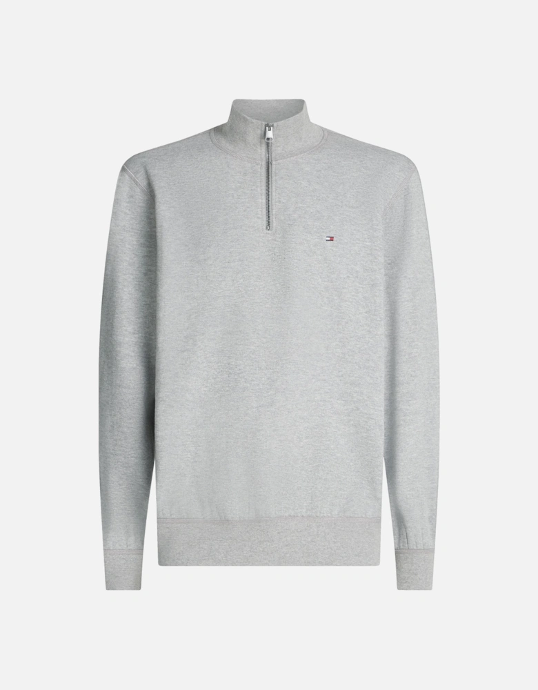 Essential Fleece Mens Half Zip Sweatshirt - Medium Grey Heather