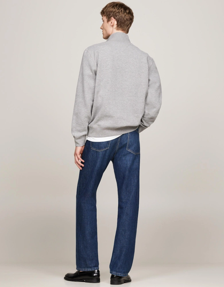 Essential Fleece Mens Half Zip Sweatshirt - Medium Grey Heather