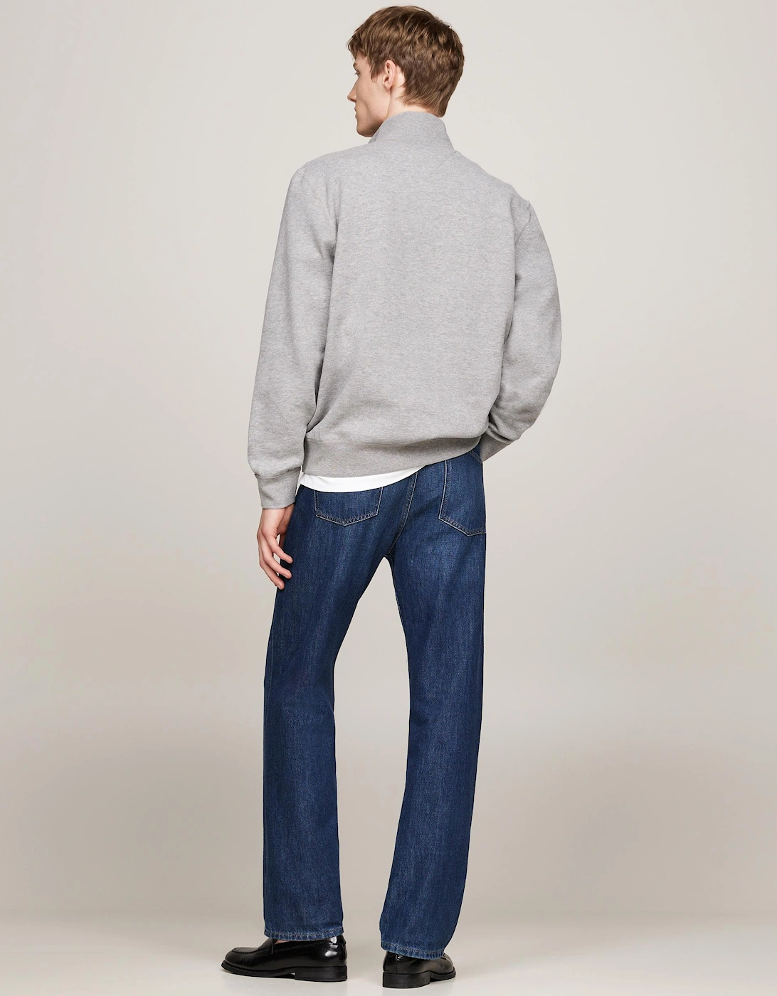 Essential Fleece Mens Half Zip Sweatshirt - Medium Grey Heather