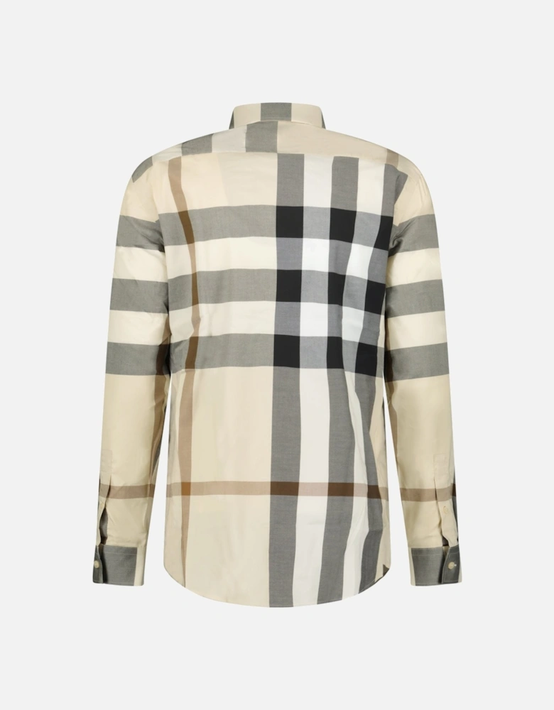 'Claverdon' Check Shirt in Modern Beige
