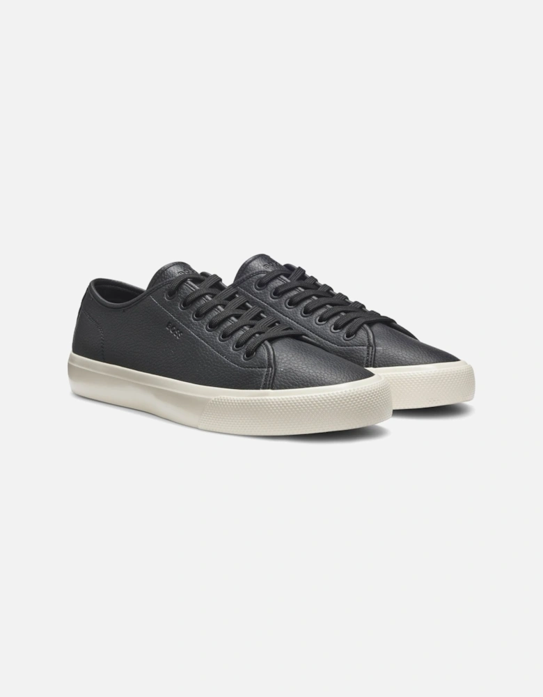 BOSS Orange Aiden Tenn Mens Low Top Trainers in Grained Faux Leather - Black 002