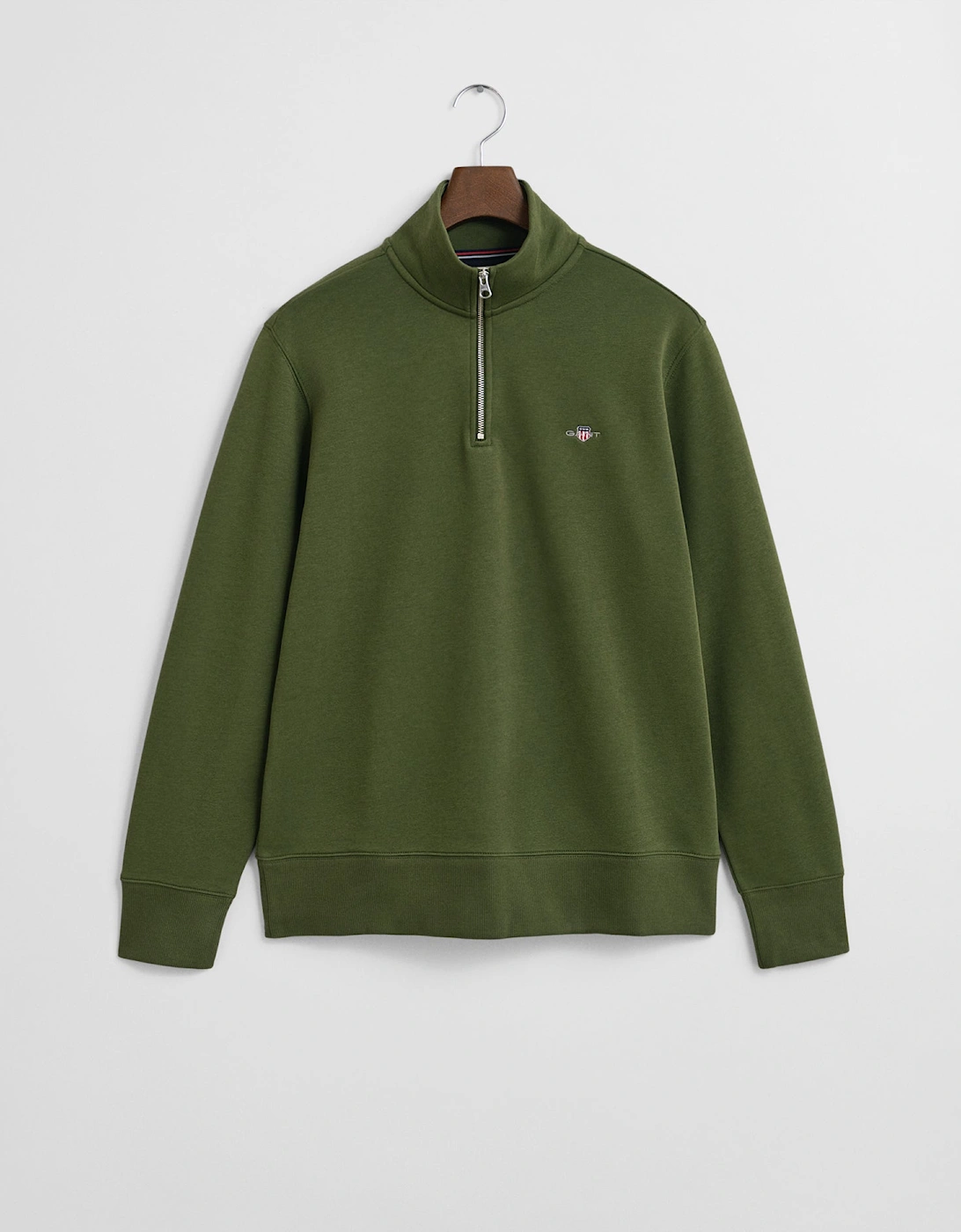 Mens Regular Fit Shield Logo Half Zip Sweatshirt - 360 Country Green, 2 of 1