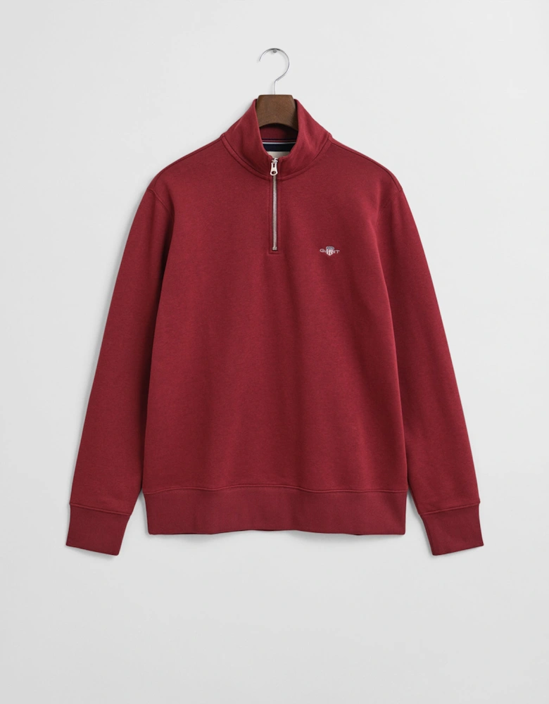 Mens Regular Fit Shield Logo Half Zip Sweatshirt - 604 Plumped Red
