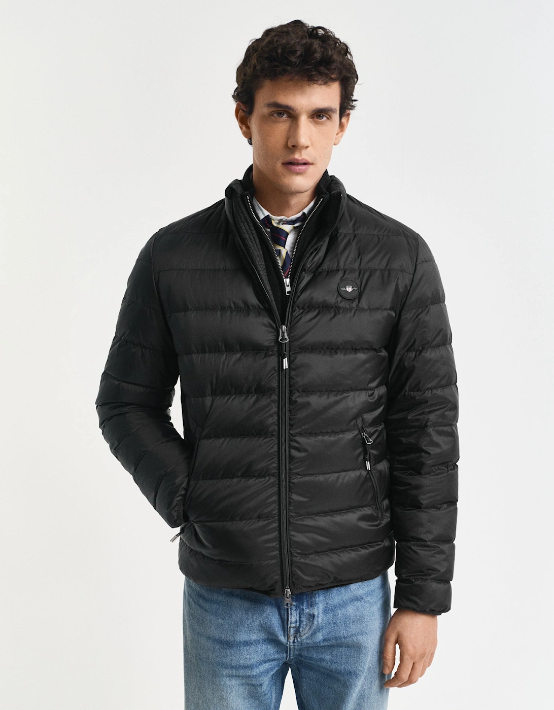 Mens Light Down Padded Jacket - 5 Black, 2 of 1