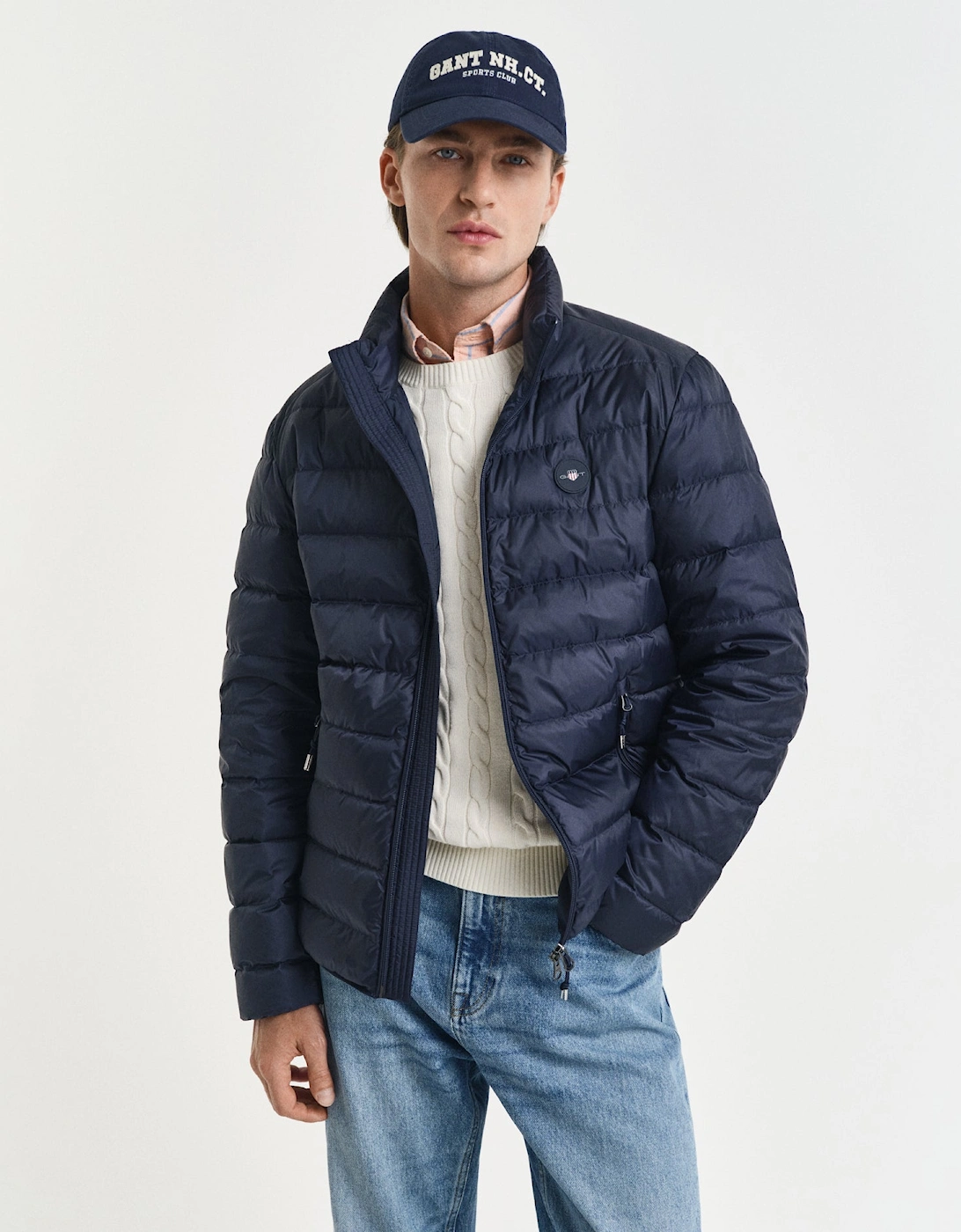 Mens Light Down Padded Jacket - 433 Evening Blue, 2 of 1