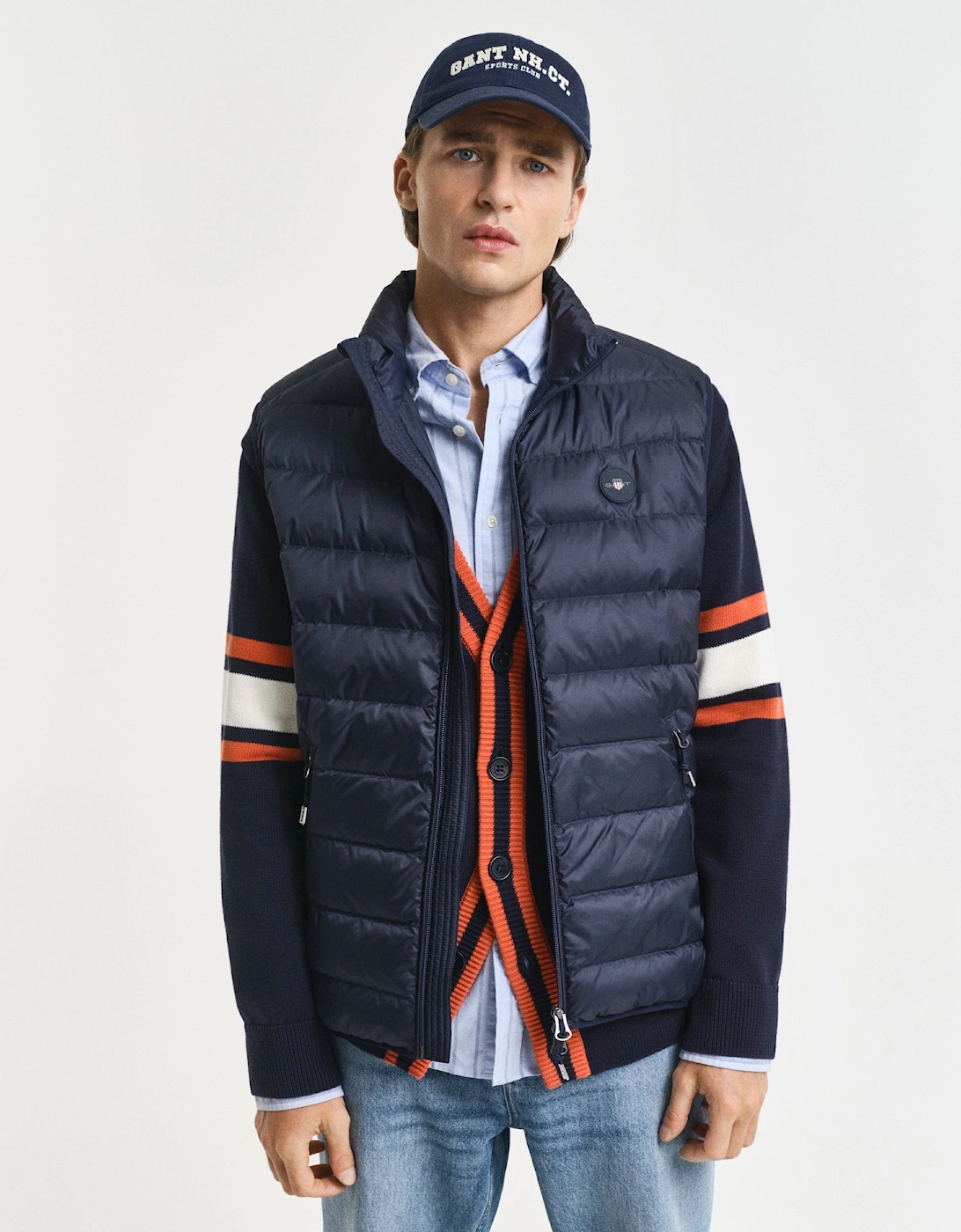 Mens Light Down Padded Gilet - 433 Evening Blue, 2 of 1