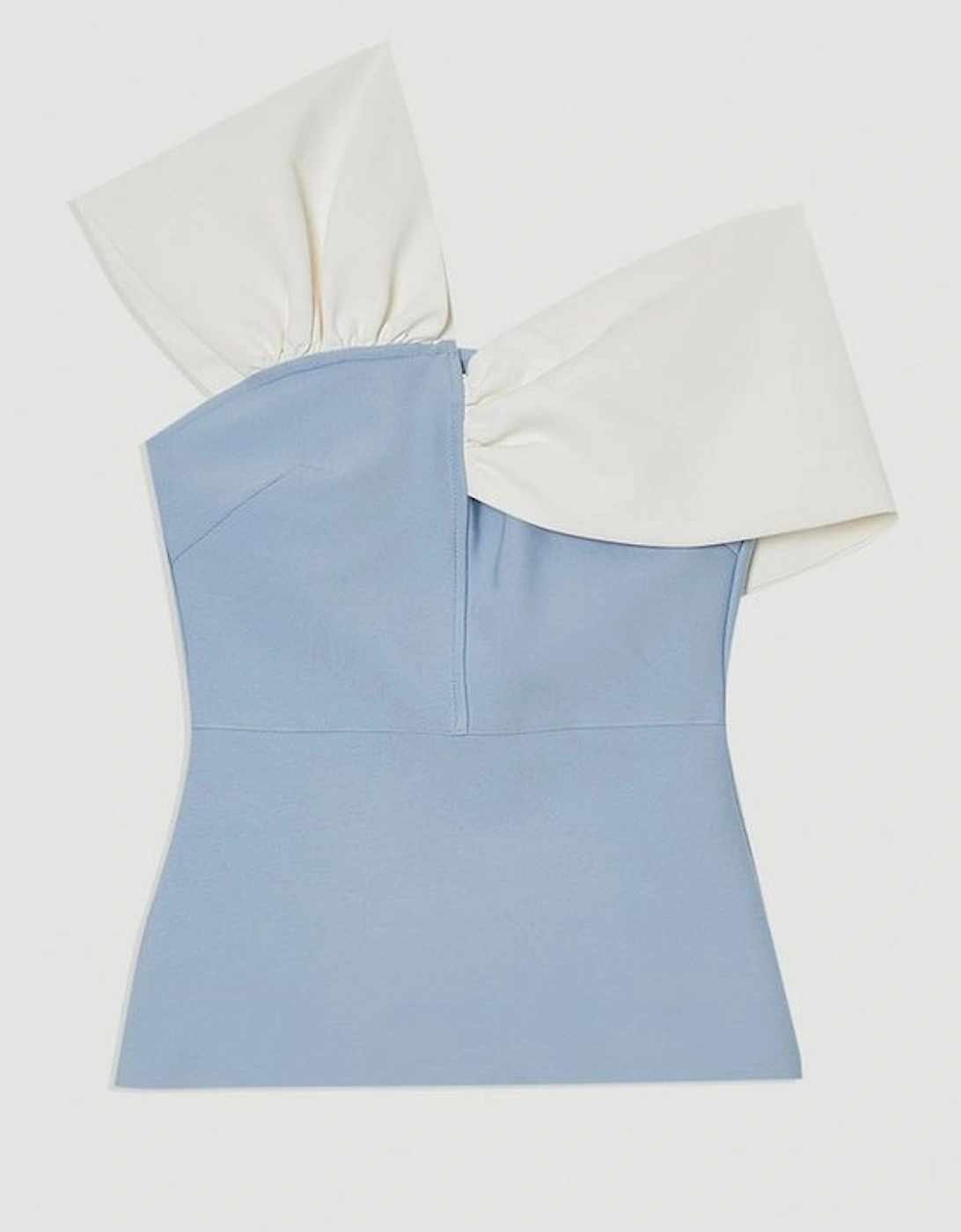 Figure Form Bandage Knit Asymmetric Strap Top