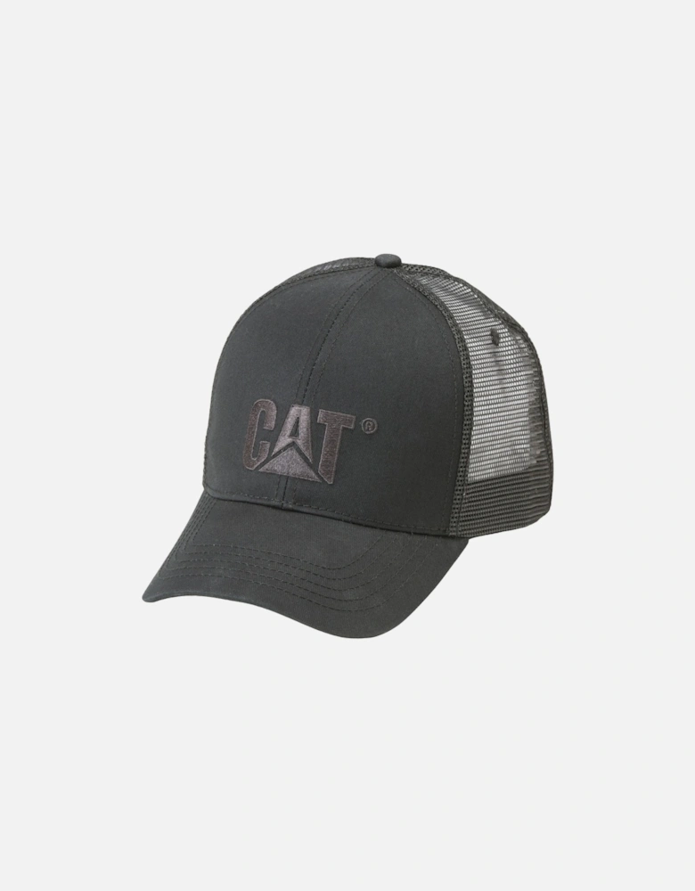 Raised Logo Cotton Unisex Adults's Black Baseball Caps