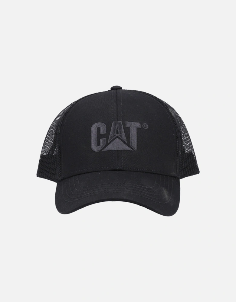 Raised Logo Cotton Unisex Adults's Black Baseball Caps